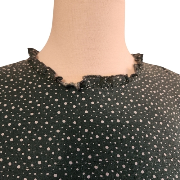 ANTHROPOLOGIE MAEVE ESTHER TIERED TUNIC/DRESS GREEN/WHITE POLKA DOT SIZE MEDIUM - Picture 6 of 13